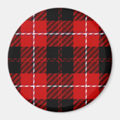 Cunningham Tartan Red Black Pset Magneet (Voorkant)