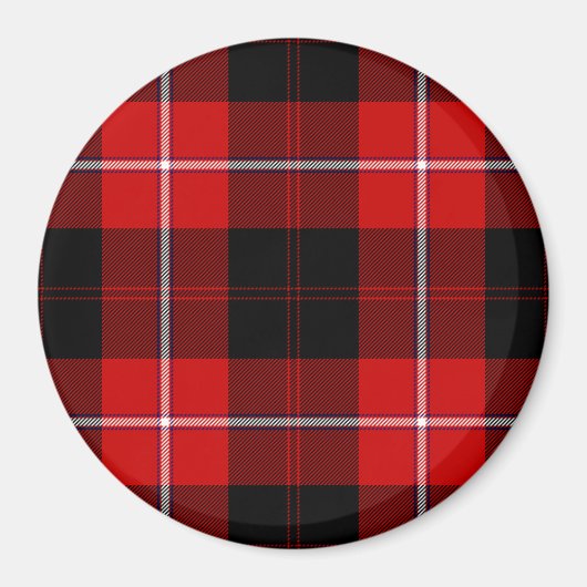 Cunningham Tartan Red Black Pset Magneet (Voorkant)