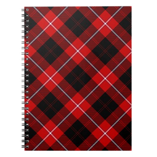 Cunningham Tartan Red Black Pset Notitieboek (Voorkant)
