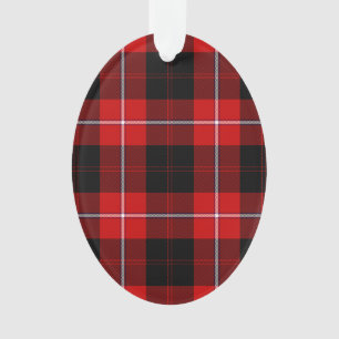 Cunningham Tartan Red Black Pset Ornament