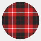 Cunningham Tartan Red Black Pset Ronde Sticker (Voorkant)