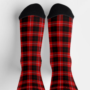 Cunningham Tartan Rood Zwart Schotse Ruit Sokken