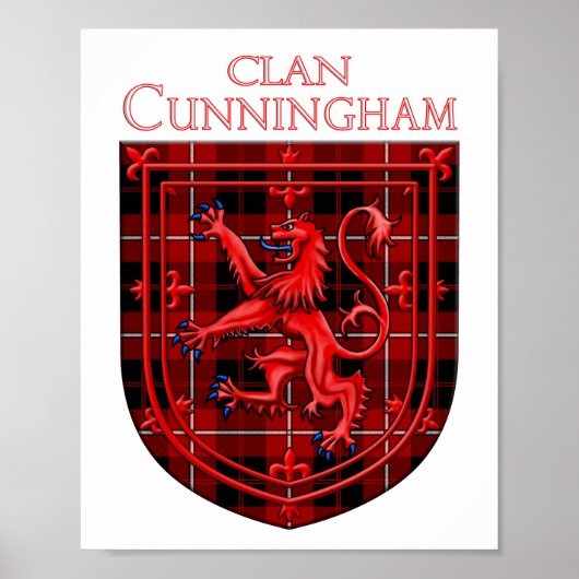 Cunningham Tartan Scottish Play Lion Rampant Poster (Voorkant)