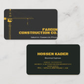 CUNSTRUCTION BUISSNESS CARD. VISITEKAARTJE (Voorkant / Achterkant)