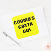 Cuomo moet gaan vierkante sticker (Envelop)