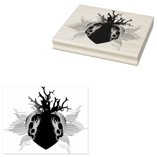 Cuore e coralli 	rubberstempel (Gestempeld)