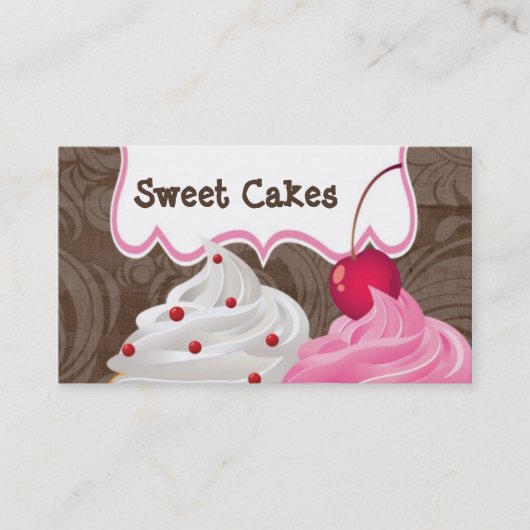 Cup Cakes Bakery Sweet Traitements Carte de visite (Devant)