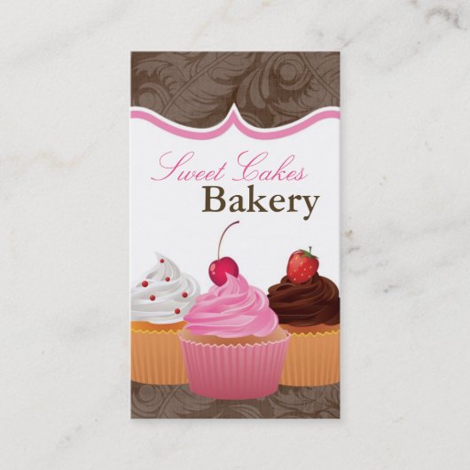 Cup Cakes Bakery Sweet Traitements Carte de visite (Devant)