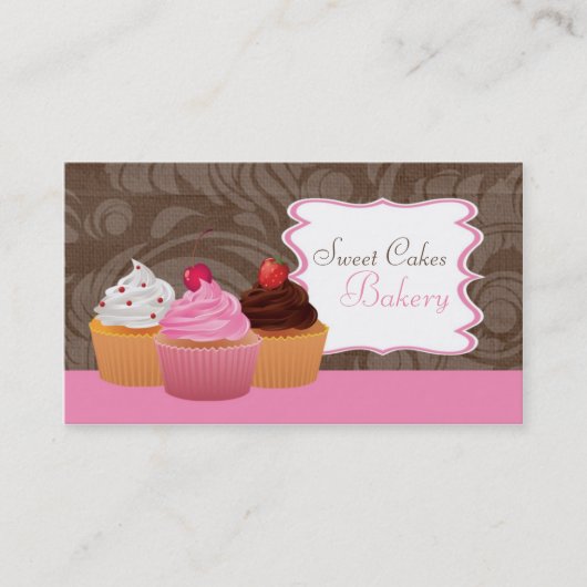 Cup Cakes Bakery Sweet Traitements Carte de visite (Devant)