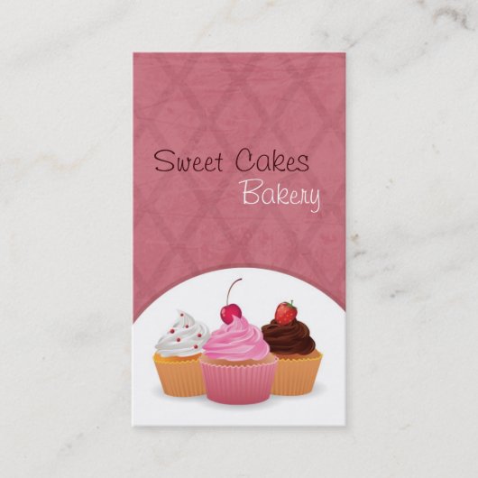 Cup Cakes Bakery Sweet Traitements Carte de visite (Devant)