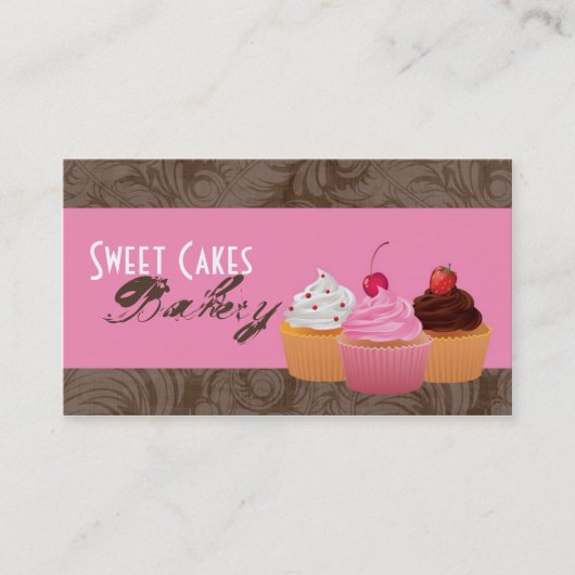 Cup Cakes Bakery Sweet Traitements Carte de visite (Devant)