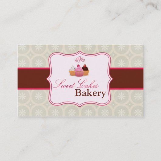 Cup Cakes Bakery Sweet Traitements Carte de visite (Devant)