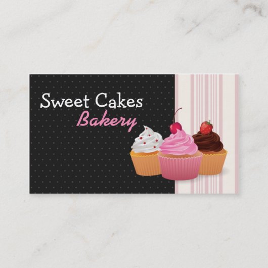 Cup Cakes Bakery Sweet Traitements Carte de visite (Devant)