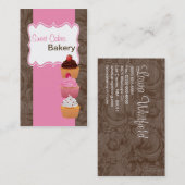 Cup Cakes Bakery Sweet Traitements Carte de visite (Devant / Derrière)