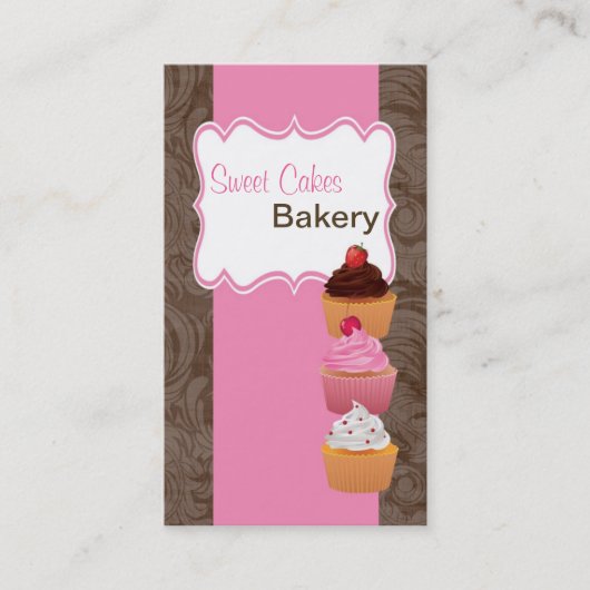 Cup Cakes Bakery Sweet Traitements Carte de visite (Devant)