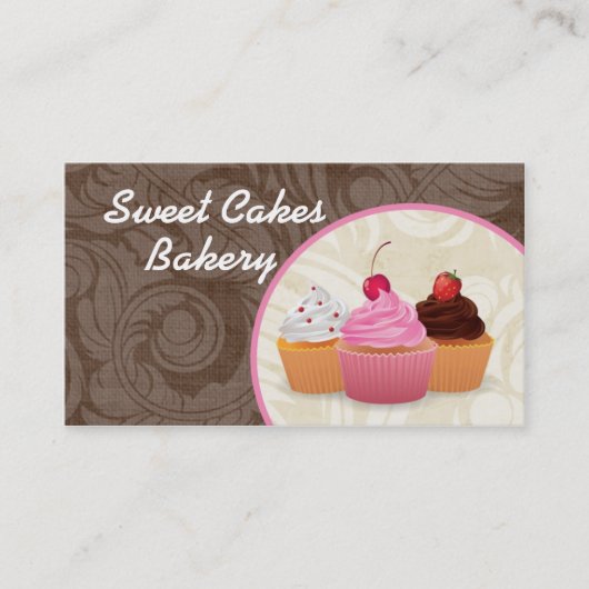 Cup Cakes Bakery Sweet Traitements Carte de visite (Devant)