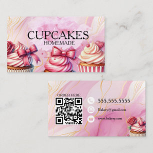 Cup cakes Bakkerij Lekkernijen Roze Visitekaartje