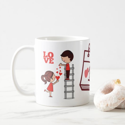 Cup Coffee Mug Valentine's Day (Avec donut)
