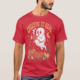 Cup of Creepin It Real declares this charming retr T-shirt