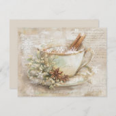 Cup of hot chocolate feestdagenkaart (Voorkant / Achterkant)