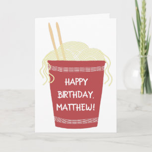 Cup van Ramen Noodles Custom Personalized Birthday Kaart