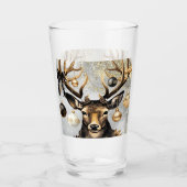 Cup Winter Christmas Deer – Style Pint Glass Glas (Voorkant)