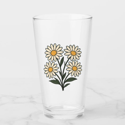cup with flowers glas (Voorkant)