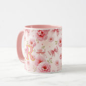 Cup with initial, Romantic cup, mug for her (Devant gauche)