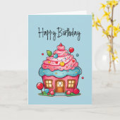 Cupacke Home Client Bonne Carte d'Anniversaire (Fleur jaune)
