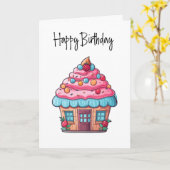 Cupacke House Client Happy Birthday Kaart (Gele Bloem)