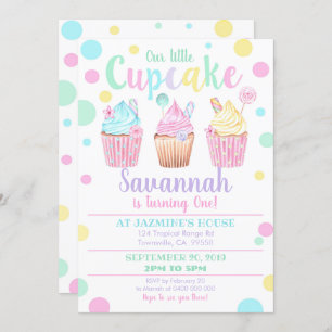 Cupcake 1er Anniversaire Invitation Notre Petit Cu