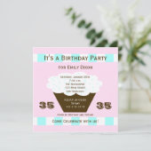 Cupcake 35e anniversaire de fête Invitation 35 Cup (Debout devant)