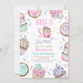 Cupcake 3rd Birthday party Drie is zo mooi Snoep Kaart (Voorkant)