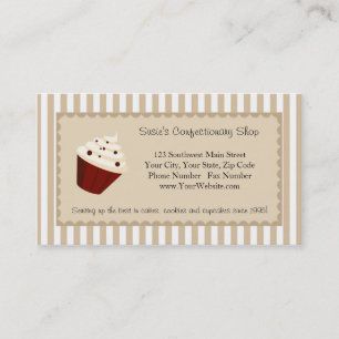Cupcake Aangepast Logo, Zachte Mocha Strepen Visitekaartje