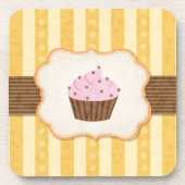 Cupcake Achtergrond Bier Onderzetter (Voorkant)