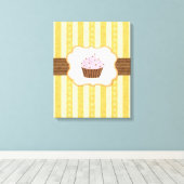 Cupcake Achtergrond Canvas Afdruk (Insitu (Houten vloer))