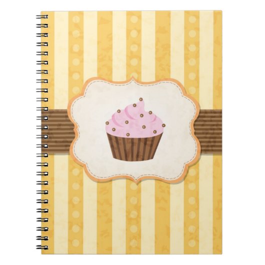 Cupcake Achtergrond Notitieboek (Voorkant)