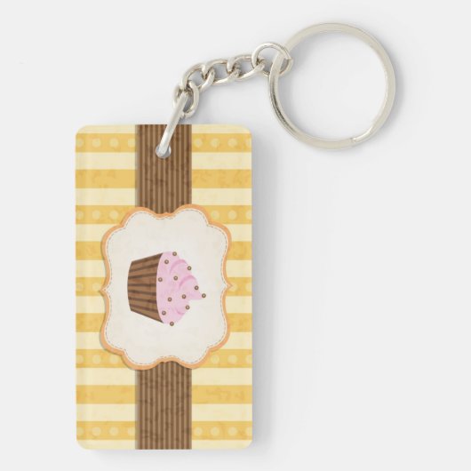  Cupcake Achtergrond Sleutelhanger (achterkant)