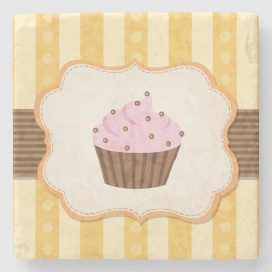 Cupcake Achtergrond Stenen Onderzetter (Voorkant)