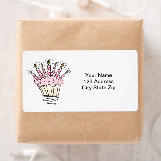 Cupcake adresetiketten etiket (Insitu)