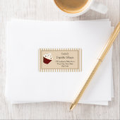 Cupcake Adresetiketten, zachte mokka strepen Etiket (Insitu)
