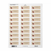 Cupcake Adresetiketten, zachte mokka strepen Etiket (Full Sheet)