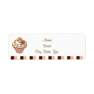 Cupcake adreslabels etiket