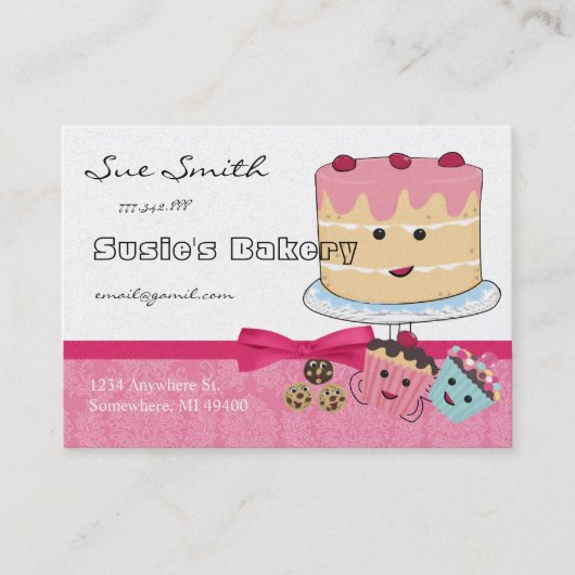 Cupcake and Cookery Carte de visite - (Devant)