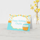 Cupcake and Sprinkles Birthday Party  Kaart (Gele Bloem)