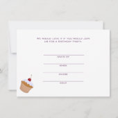 Cupcake Anniversaire Fête Invitation (Dos)