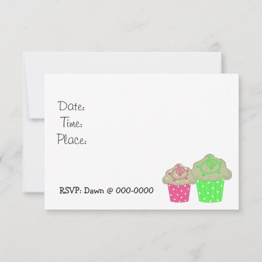 Cupcake Anniversaire Fête Invitation (Dos)