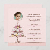 Cupcake Anniversaire Fête Invitation (Devant / Derrière)