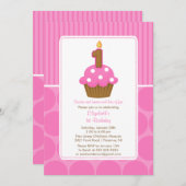Cupcake Anniversaire Invitation 1er Anniversaire r (Devant / Derrière)