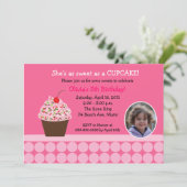 Cupcake Anniversaire Invitations Modèles photo (Debout devant)